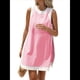 thumbnail image 2 of Conjuntos de 2 Piezas para Mujer: Jersey Informal de Cuello Redondo Sin Mangas con Bloques de Color y Pantalones Cortos A Juego con Bolsillos Rosa 4XL, 2 of 10