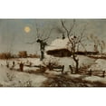 thumbnail image 3 of Seweryn Bieszczad 24x17 Black Modern Framed Museum Art Print Titled - Cottages in Snow (1890), 3 of 5
