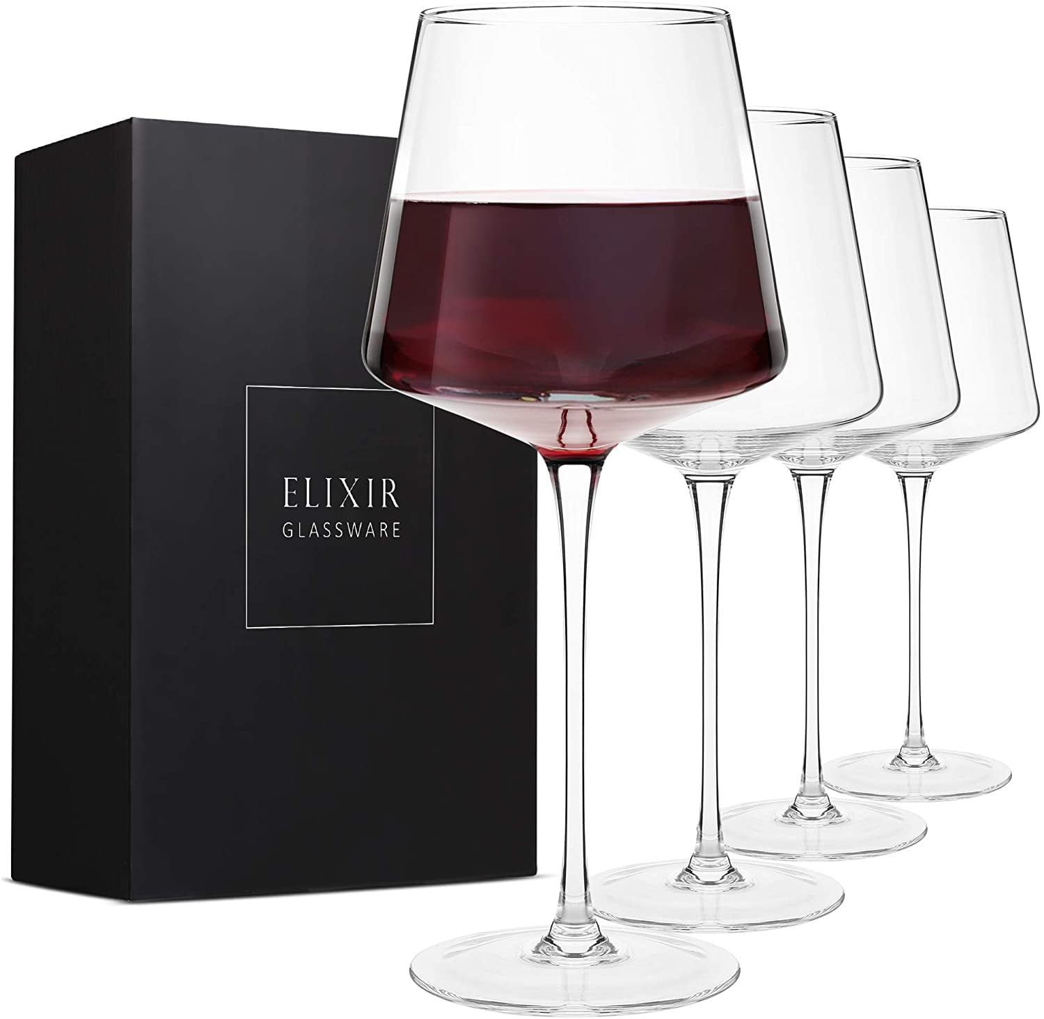 Wine Glasses Set Of 4,Durable Red Wine Glasses For Bordeaux/Cabernet,Thick Resis 
