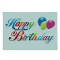 thumbnail image 2 of Birthday Cutting Board, Modern Colorful Writing Balloons with Stars Romantic Celebration, Decorative Tempered Glass Cutting and Serving Board, Large Size, Multicolor, by Ambesonne, 2 of 5
