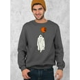 thumbnail image 2 of Ghost With Balloon Pumpkin Halloween Outfit Shirt Crewneck Sweatshirt, 2XL, Charcoal, 2 of 6