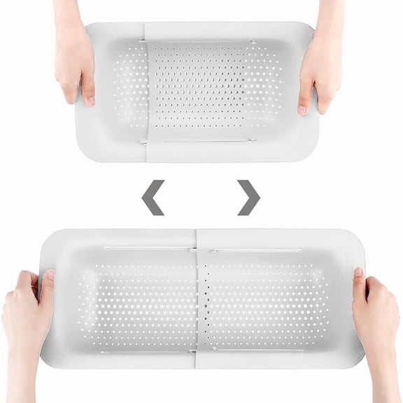 Funpisea Expandable Over-the-Sink Colander Collapsible Kitchen Strainer for Fruits Vegetables and Pasta