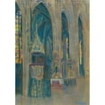 thumbnail image 2 of Konštantín Bauer 14x18 Gold Ornate Wood Frame and Double Matted Museum Art Print Titled - The Interior of the Kosice Dome (1919), 2 of 4