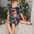 thumbnail image 4 of Fotbe Blue Dinosaur Pijama Estampada de 2 Piezas para Niños – Ropa de Dormir de Manga Corta Cómoda para Niños y Niñas, Camiseta y Shorts de Algodón-X-Large, 4 of 6