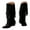 Black, variant on Cowboy Cowgirl Boots for Women Suede Pointed Toe Chelsea Tassels Western Knee High Boots