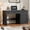 Pure Black, variant on Halitaa Farmhouse 47" Executive Desk, Computer Desk with Drawers and File Drawer, Workstation Computer Desk with Charging Station for Home Office, Study,(Black