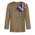 thumbnail image 3 of Men's Solid Color Round Neck Three Quarter Sleeve Top T-shirtL, 3 of 4
