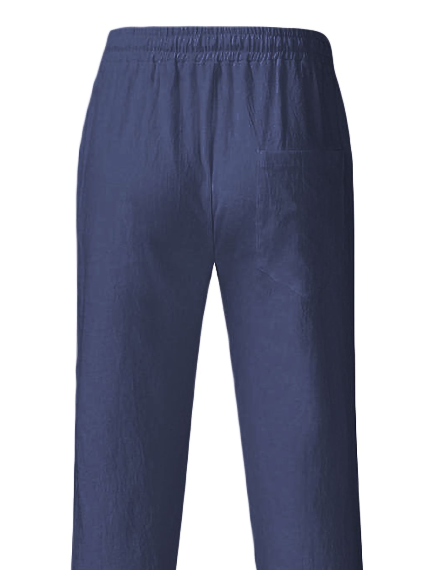 CVLIFE Mens Bottoms Solid Color Trousers Drawstring Pants Lightweight Elastic Waist Loungewear Jogger Navy Blue M