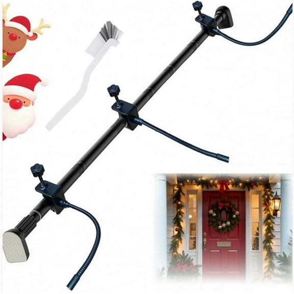 Tyidzon Garland Hanger for Front Door Frame, Adjustable 32"- 39" Heavy-Duty Garland Holder for Door Frame Christmas & Halloween Decorations, Wreaths, Lights, Damage-Free