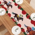 thumbnail image 2 of Vjnyvs Derby Table Runner Linen Horse Racing Tablecloth Rustic Horse Roses Racing Game Table Cover for Party Kitchen Dining Decor, 2 of 7