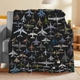 thumbnail image 3 of Contemporary Military Jet Aircraft Flannel Throw Blanket, Hypoallergenic, All-Season Multipurpose Knitted Polyester Bedding, Soft Comfortable, 3 of 6