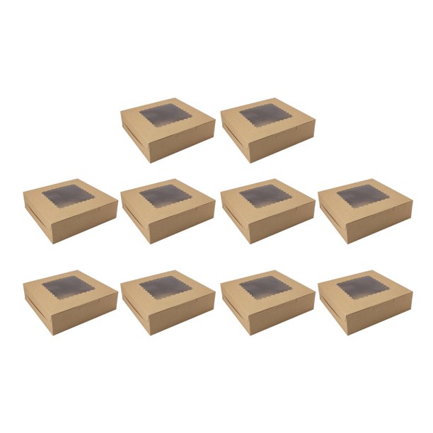 DISHAN 10Piece Cake Box with Visible Window Waterproof, Oilproof