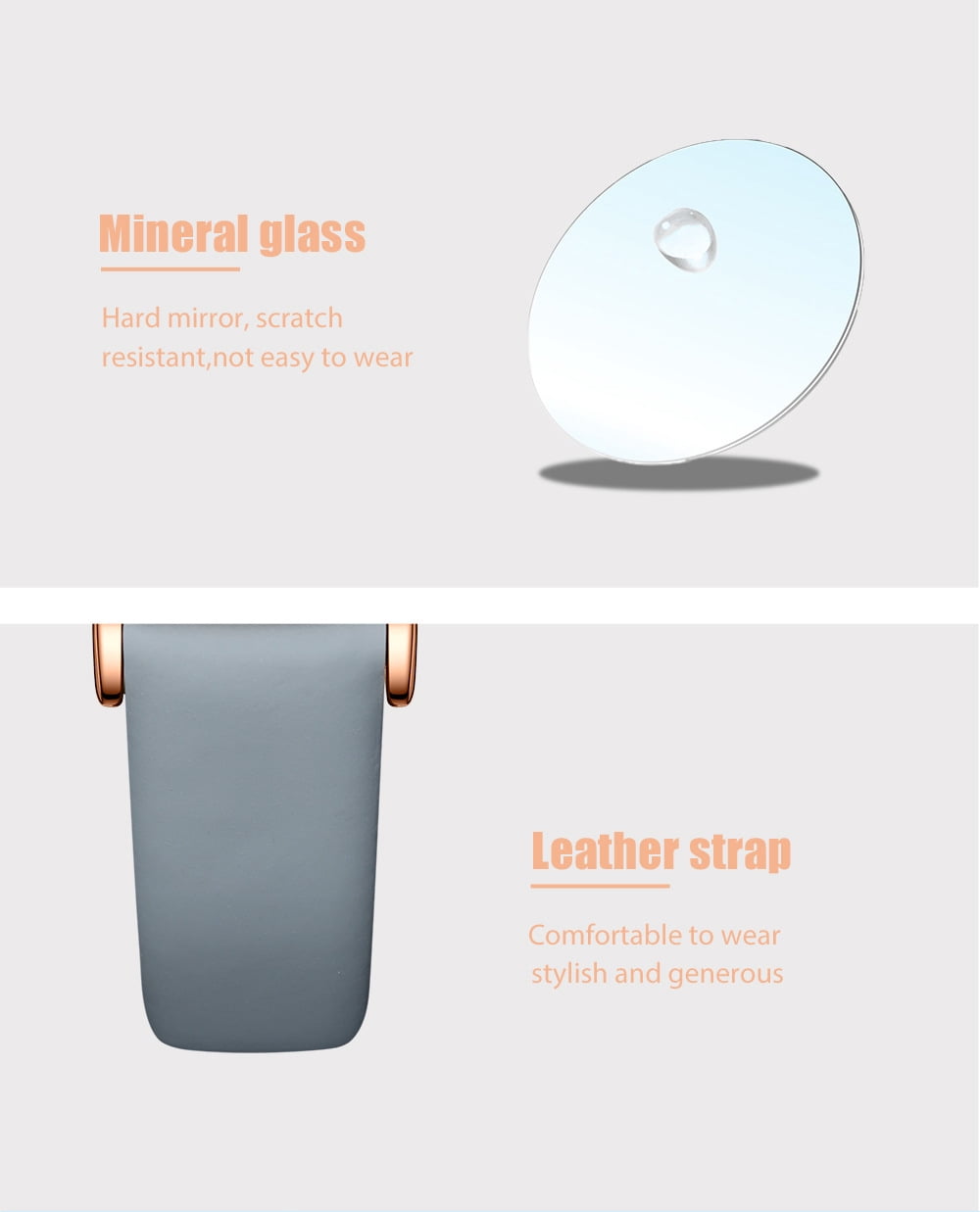 Women's watches, fashionable and casual women's watches with leather straps, wristwatches