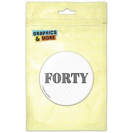 

Forty Birthday Diamond Pattern Black and White Refrigerator Button Magnet