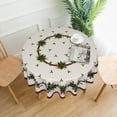 thumbnail image 4 of Round Tablecloth 60 Inch,Stain Resistance Polyester Christmas Table Cloth,Table Cover for Kitchen Dining Table, Buffet Parties and ​Camping-Christmas Tree Holiday, One Size, 4 of 6