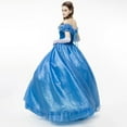 thumbnail image 6 of HAWEE Women's Princess Blue Adult Halloween Cosplay Costume, Butterfly Lace up Ball Gown Long Coronation Dress, 6 of 6