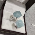 thumbnail image 3 of Natural Aquamarine Ring, Rough Aquamarine Gemstone Ring, March Birthstone, Double Stone, 925 Sterling Silver, Womens Ring, Christmas, Adjustable Ring, Handmade, Statement Jewelry, Raw Gemstone Jewelry, 3 of 6