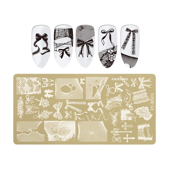 AOOOWER Rectangular Nail Stamp Plate Floral Butterfly DIY Nail Decoration Tool Manicure