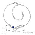 thumbnail image 4 of Stylish 925 Sterling Silver Blue Rhinestone Anklet Chain, 4 of 4