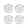 thumbnail image 2 of Kll Octagon Drink Coasters Set Of 4,Pu Leather Absorbent Coasters Set Decorative Coffee Cup Coasters Housewarming Gift For Home Decor-Colorful Seashells1, 2 of 9
