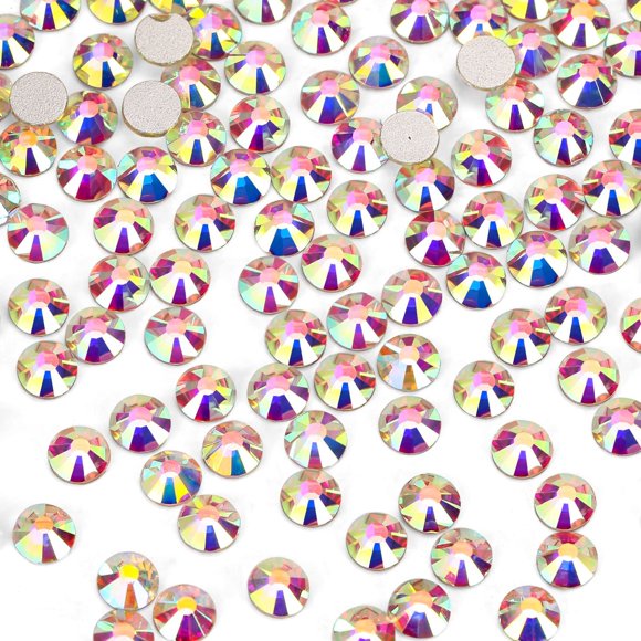 3000 piezas de diamantes de imitación de cristal Ab con parte trasera plana, mini piedras preciosas para uñas, cara, maquillaje, manualidades, decoración de ropa (SS8 0.094 in, cristal Ab)