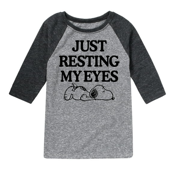 Peanuts - Resting My Eyes Snoopy - Toddler & Youth Raglan Graphic T-Shirt