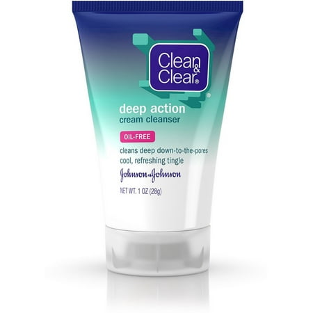 CLEAN & CLEAR Deep Action Cream Facial Cleanser 1 oz (Pack of 3)