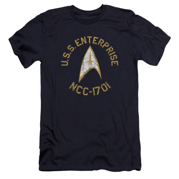 Star Trek Collegiate Premium Canvas Adult Slim Fit 30/1 T-Shirt Navy