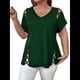 thumbnail image 1 of Blusas Tipo Túnica de Corta para Mujer, con Escote en V Recortado, Elegantes, Informales, Holgadas y Largas Verde Oscuro 4XL, 1 of 7