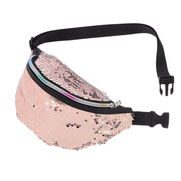 Soimiss 1Pc Mermaid Outdoor Waist Bag Golden Sequin Sports Fanny Pack for Storage