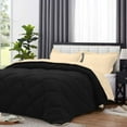 thumbnail image 2 of D.N.G. BEDDINGS 5 Piece Luxury Reversible Diamond Pattern Comforter Set Premium Super Soft, All Season 800 TC, 100% Egyptian Cotton Twin/Twin XL Size Ivory/Black Solid Color, 2 of 7