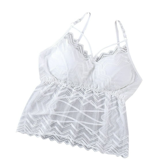 Ltctricy Lace Bralettes for Women No Underwire Spaghetti Strap Lightly Lined Longline Bras Camisole Comfortable Bras
