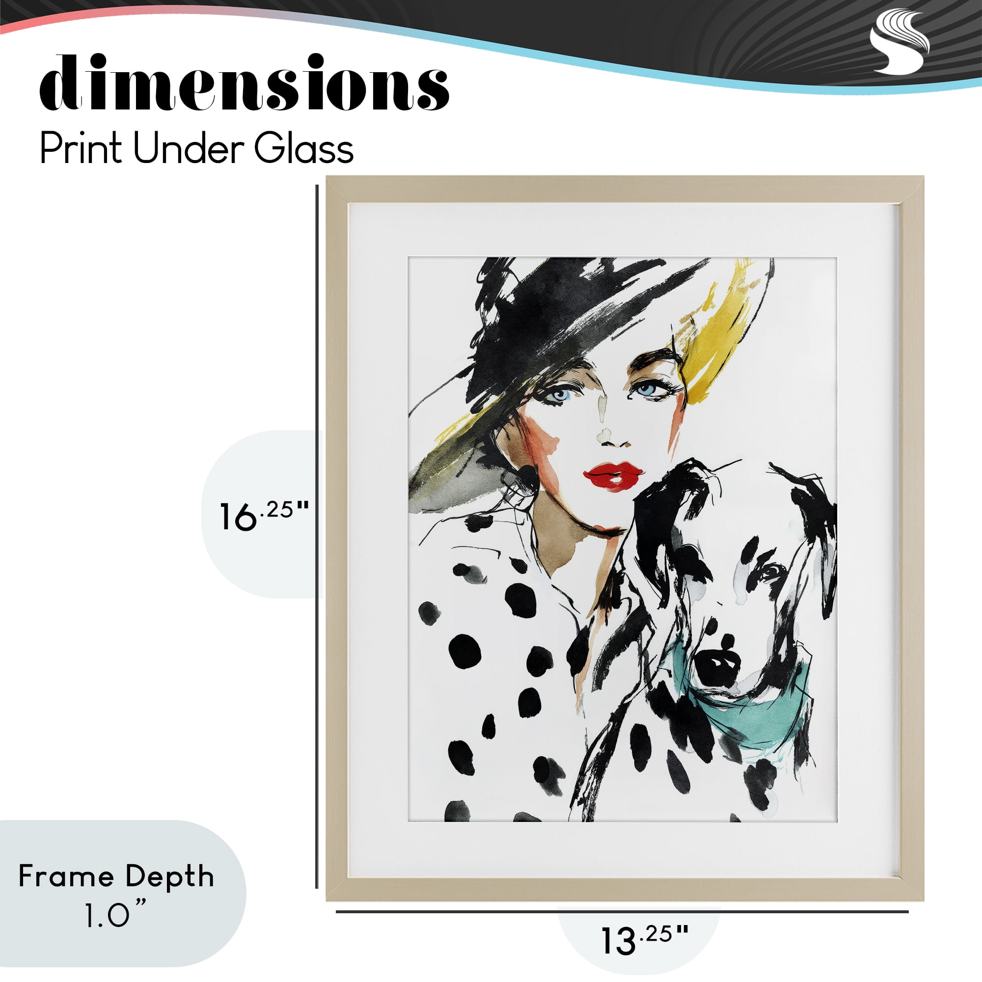 Stupell Industries Trendy Dalmatian Muse Birch Framed Print Under Glass, design by Svetlana Aleynikova