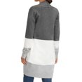 thumbnail image 5 of Grace Karin Women's Black and White Long Cardigan Striped V-Neck Casual Sweaters with Pockets, 5 of 5