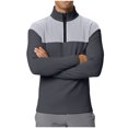 thumbnail image 1 of pstuiky camisas de manga larga para hombre, Top deportivo de manga larga con cuello alto y media cremallera para hombre, con bloques de color salir tops l, 1 of 7