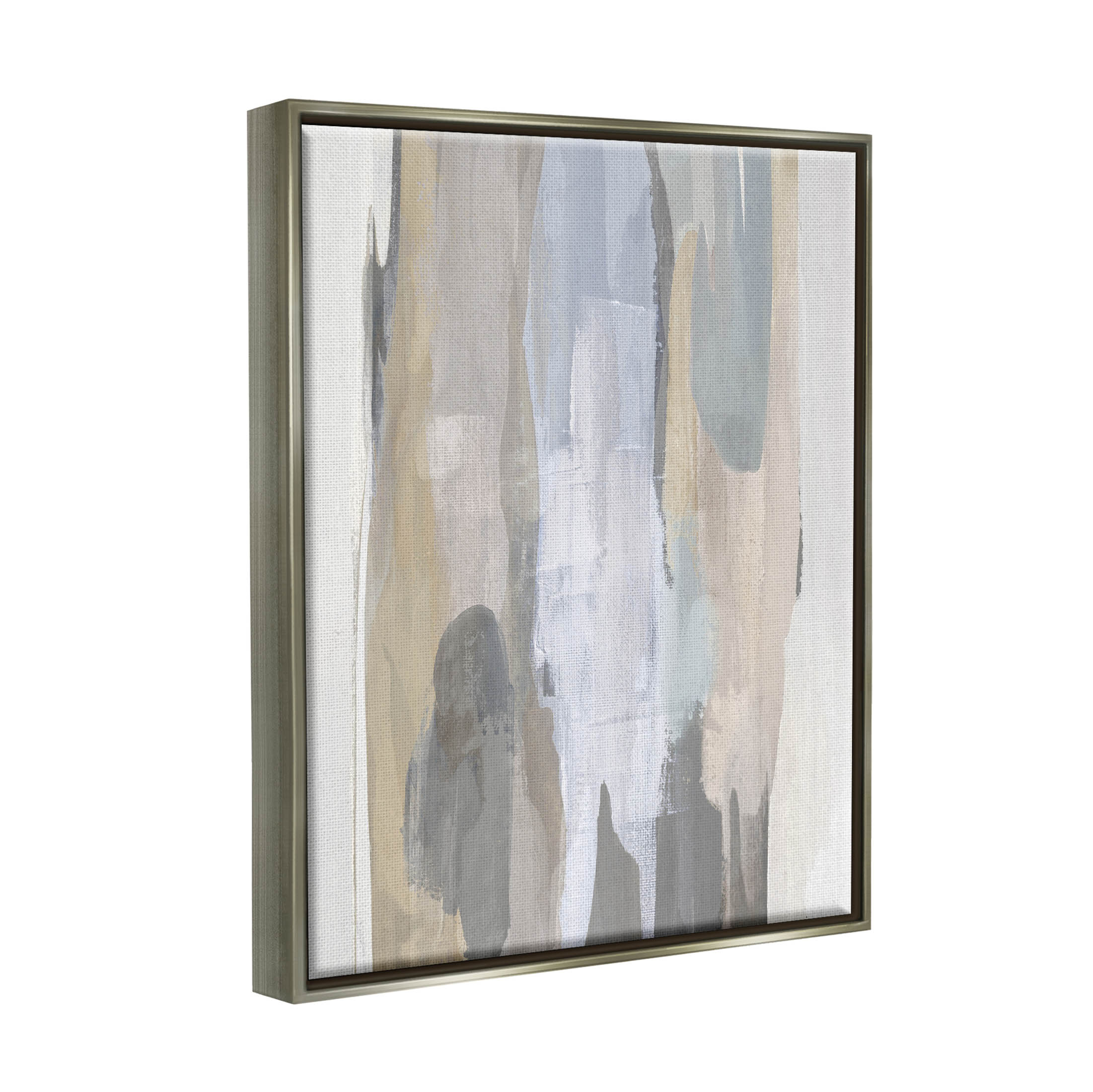 Stupell Industries Modern Neutral Tones Arrangement Graphic Art Luster Gray Floating Framed Canvas Print Wall Art, Design by Jackie Hanson