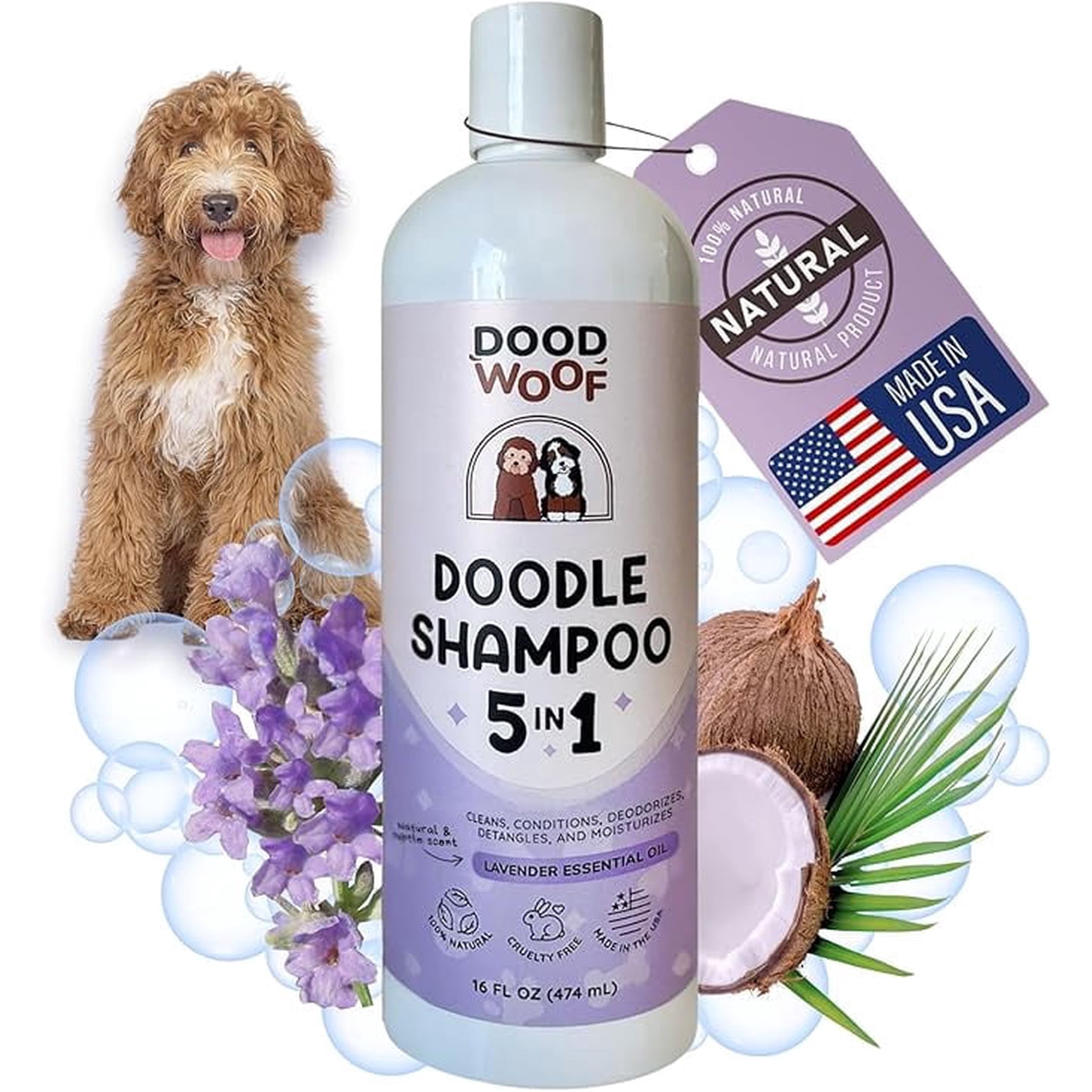 Dog Shampoo and Conditioner for Doodle - All Natural Dog Shampoo for Smelly Dogs, Sensitive Skin Pet Shampoo for Dogs, Goldendoodle, Doodles, Poodle, Puppy Shampoo and Conditioner - Dog Soap
