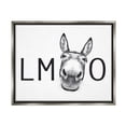 thumbnail image 3 of Stupell Industries LMAO Donkey Amusing Monochrome Casual Animal Humor Graphic Art Luster Gray Floating Framed Canvas Print Wall Art, Design by Lettered and Lined, 3 of 5