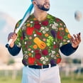 thumbnail image 5 of Lsque Begetable Pattern Mens Polo Golf Shirts Funny Graphics Shorts Sleeve Button Shirts Baseball T-shirt-, 5 of 7