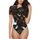 thumbnail image 1 of Balery Animal Koi Fish Body de cuello redondo de manga corta para mujer Tops de manga corta Tops básicos-Large, 1 of 7