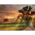 thumbnail image 2 of Deiter, Lori 18x15 Gold Ornate Wood Framed with Double Matting Museum Art Print Titled - Country Lane Sunset, 2 of 4