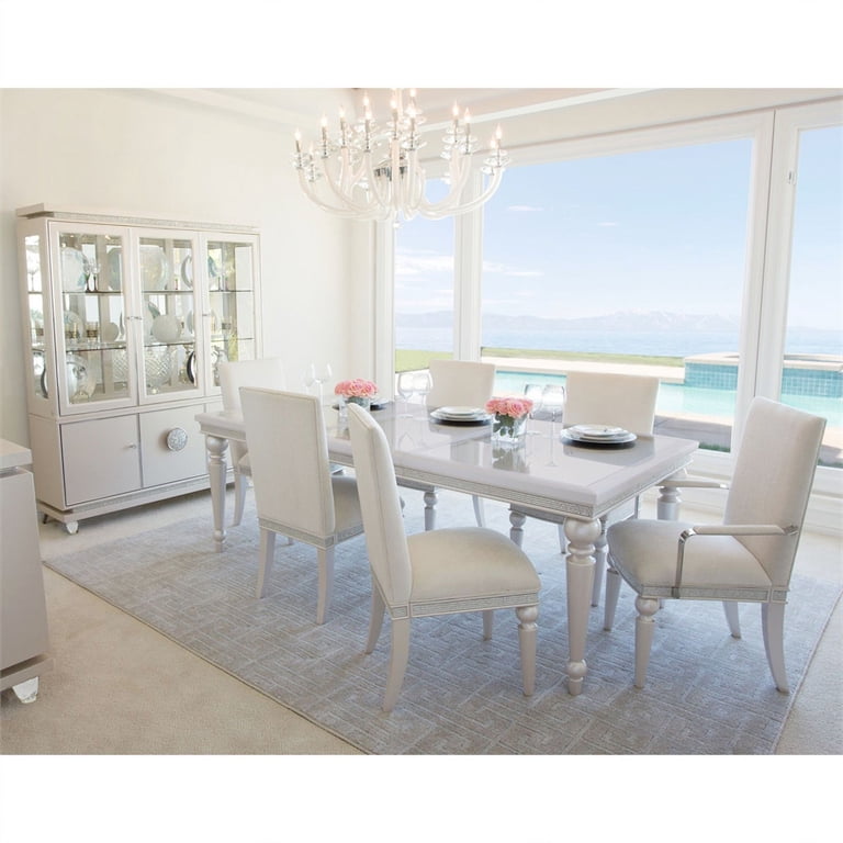 Michael Amini Glimmering Heights Wood & Glass China Cabinet in