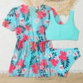 thumbnail image 5 of LRen Girls Swimsuits Size 10-12 3pcs Ruffle Beach Swimwear for Girls Cute Summer Rash Guard Bathing Suit Girl Beach Swimwear Summer Beach Outfit, 5 of 7