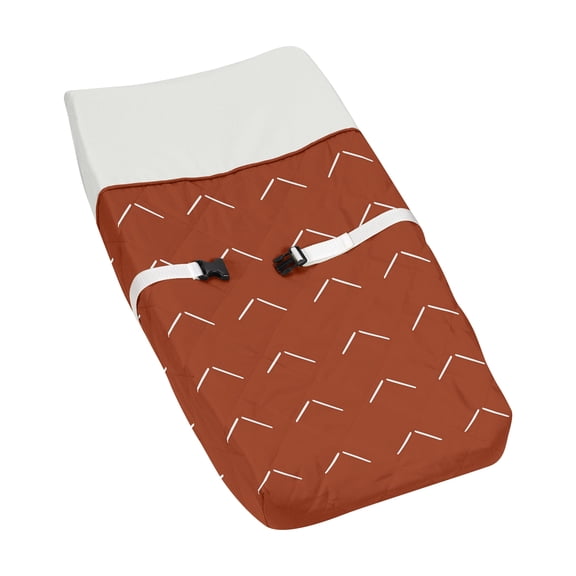 Sweet Jojo Designs Diamond Tuft Orange and White Changing Pad Cover