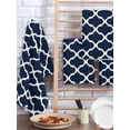 thumbnail image 2 of Navy Blue Morocco Pattern Hand Towels Set,Waffle Weave Kitchen Towels 4 Pieces,White Moroccan Geometric Art Microfiber Hair Face Bath Tea Towel Absorbent Quick Drying Cleaning Dish Cloths,15.7"x23.6", 2 of 7