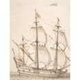 thumbnail image 3 of Willem van de Velde the Elder 19x24 Black Modern Framed Museum Art Print Titled - Old Ship Model (17th Century), 3 of 5