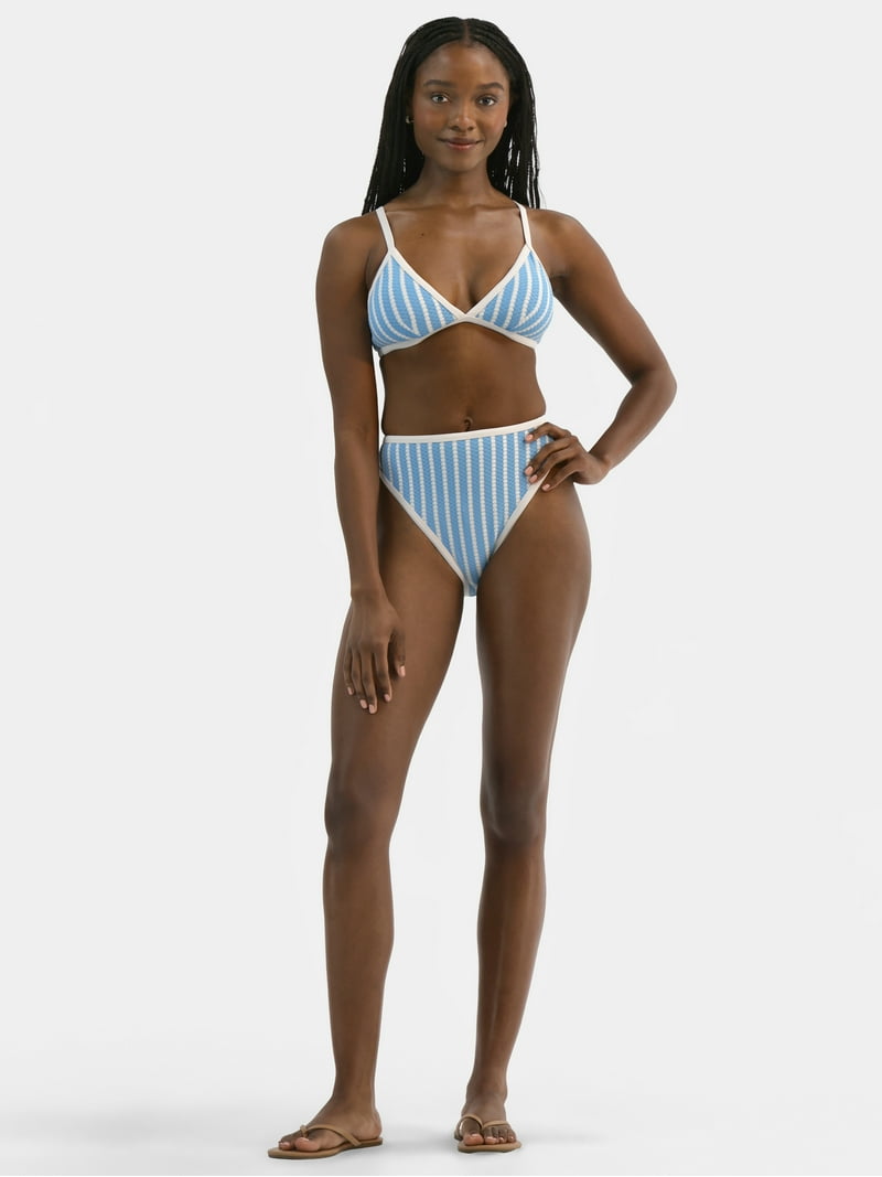 OYOANGLE Girl's 3 Piece Tropical Print Criss Cross Bikini-830939