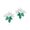 Green, variant on 14K White Gold Emerald and White Topaz Stud Earrings