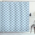 thumbnail image 1 of Ambesonne Gecko Shower Curtain, Illustration of Lizards, 69"Wx84"L, Pale Blue and Brown, 1 of 3