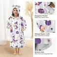 thumbnail image 3 of FORMRS Wearable Blanket Hoodie with Sleeves for Kids Cozy Flannel Sweatshirt, Purple Halloween Gooses, 3 of 7